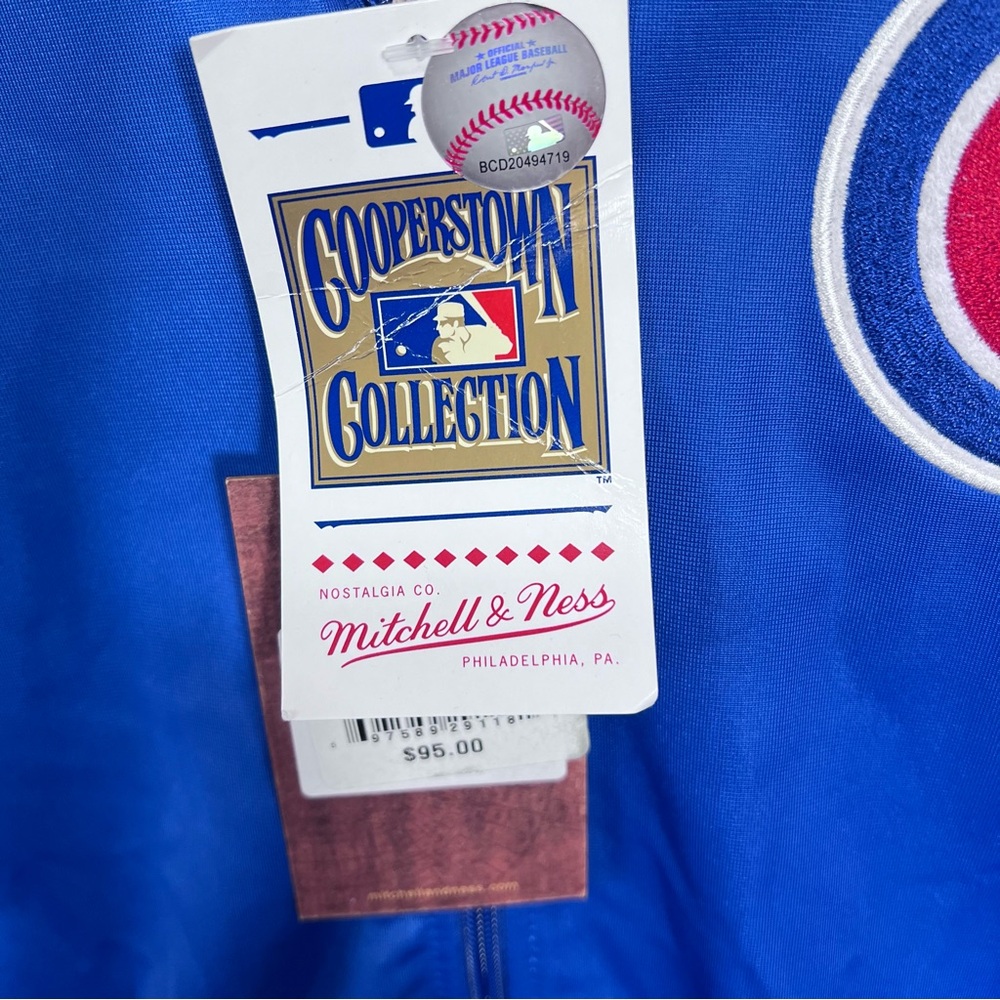 Chicago Cubs Jacket Mens Large Blue Mitchell And Ness MLB  Full Zip Cooperstown - Picture 10 of 14
